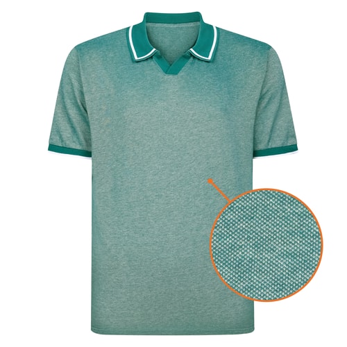 Bigdude Two Tone Tipped Revere Polo Shirt Green/Light Grey